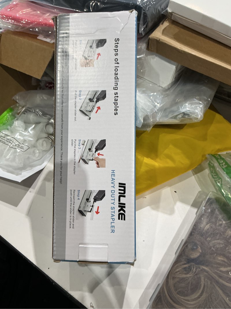 Condition photo showing New/Like New for imlike heavy duty stapler with 2000 staples: 100 sheets high capacity manual office stapler, metal,jam free,for paper binding, include 23/8 & 23/13 staples each 1000pcs