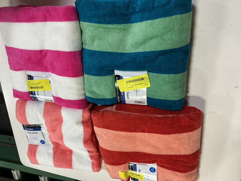 Condition photo showing New/Like New for pack of 4 mainstays mainstays cabana style striped cotton blend beach towel, 58\\\" x 28\\\"
