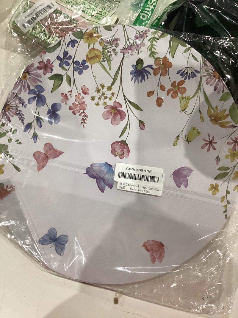 Condition photo showing Good Condition for 50pcs spring floral placemats disposable wildflower paper placemats summer round table mats for birthday wedding anniversary bride party supplies butterfly small flower