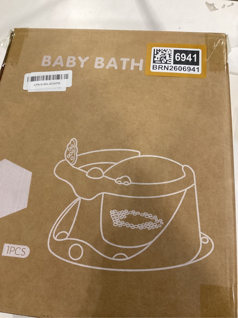 Condition photo showing Good Condition for baby bath seat for babies 6 months & up - bathtub seats for babies sitting up with rinse cup, non-slip, comfortable, infant bath essentials, gray grey