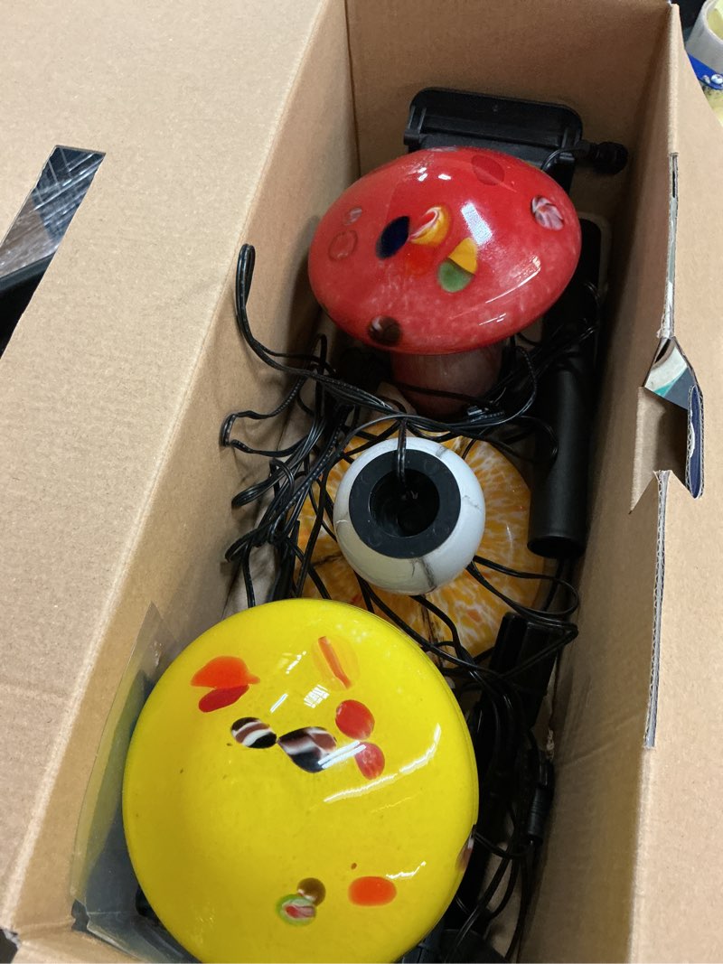 Condition photo showing As Is for harbor breeze solar mushroom 2 -lumens multi color solar led outdoor path light ( 3000-k )