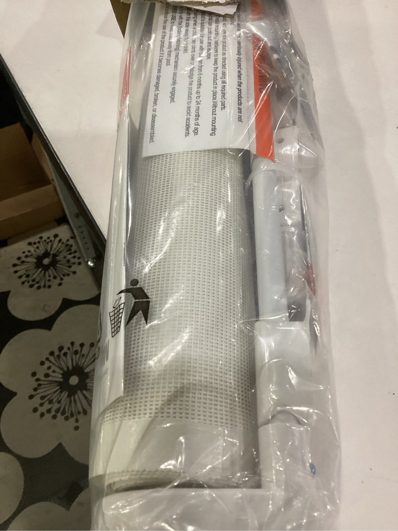 Condition photo showing Good Condition for reinforced 75” wide retractable baby gate with support rods, upgrade extra long retractable dog gates for doorways extra wide mesh baby gate retractable pet gate for stairs child safety gate(white) white reinforced 33" tall x 75" wide