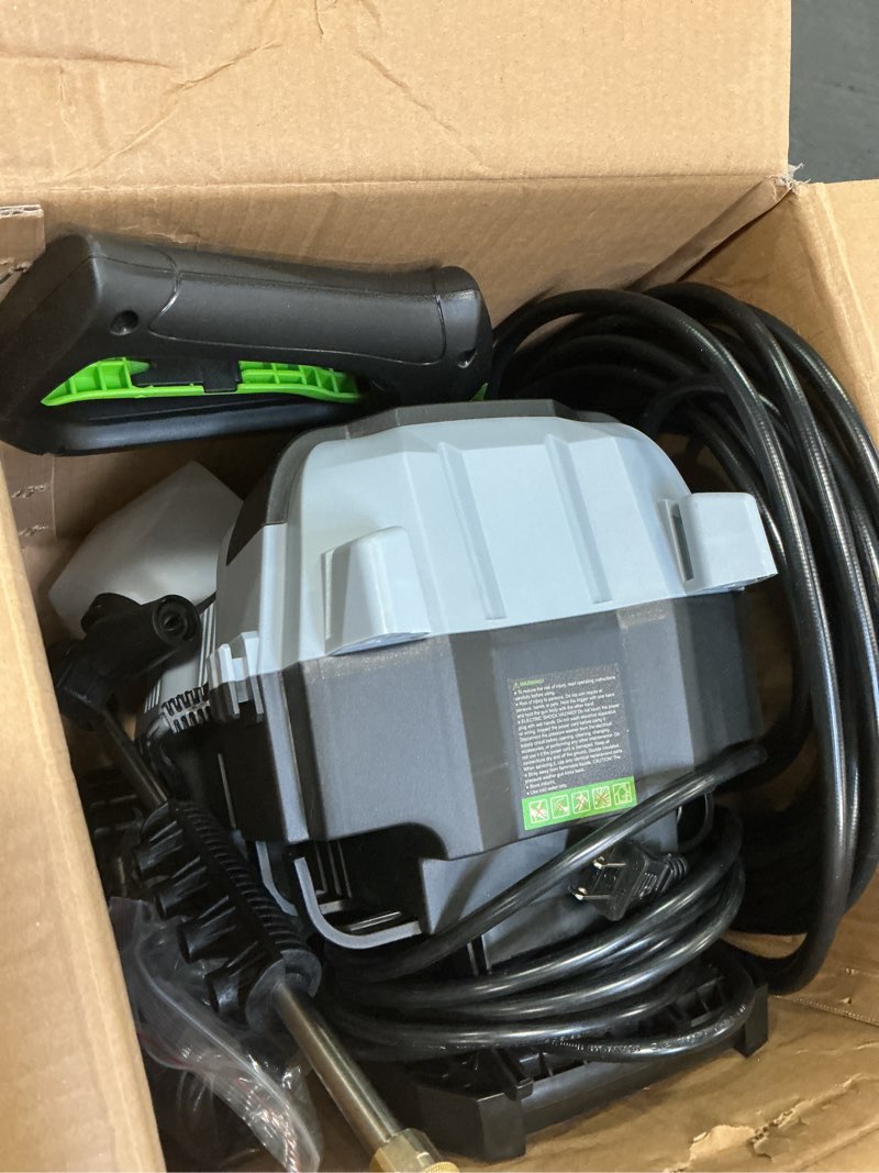 Condition photo showing Good Condition for Pressure Washer, Power Washer with Foam Cannon High Pressure Washer for Cars, Fences, Patios, Decks, Patios and Driveway Powerwasher