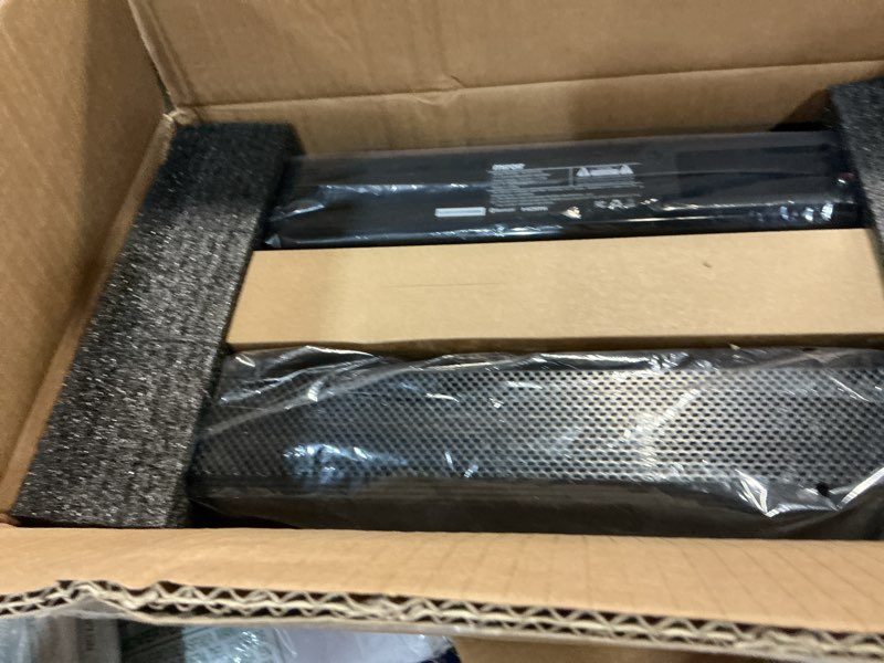 Condition photo showing New/Like New for 2.0 ch 100w sound bar for smart tv, 2-in-1 detachable bluetooth 5.3 speaker with 3 eq modes & adjustable bass - home theater audio for movies, gaming, music