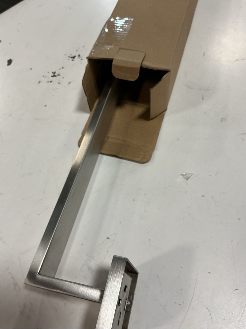 Condition photo showing As Is for kokosiri 36-inch single towel bar, bathroom kitchen towel holder, wall mounted sus304 stainless steel towel rack, brushed nickel, b4003br-l36 brushed steel 36-inch