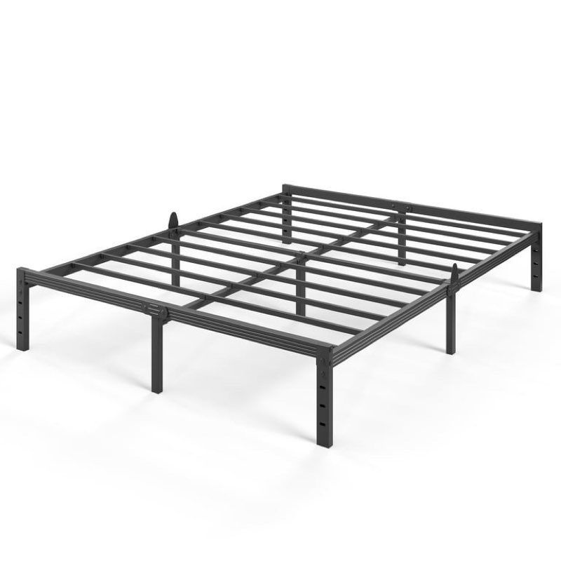 auroral zone 12 inch queen metal platform bed frame, heavy duty mattress foundation, no box spring required