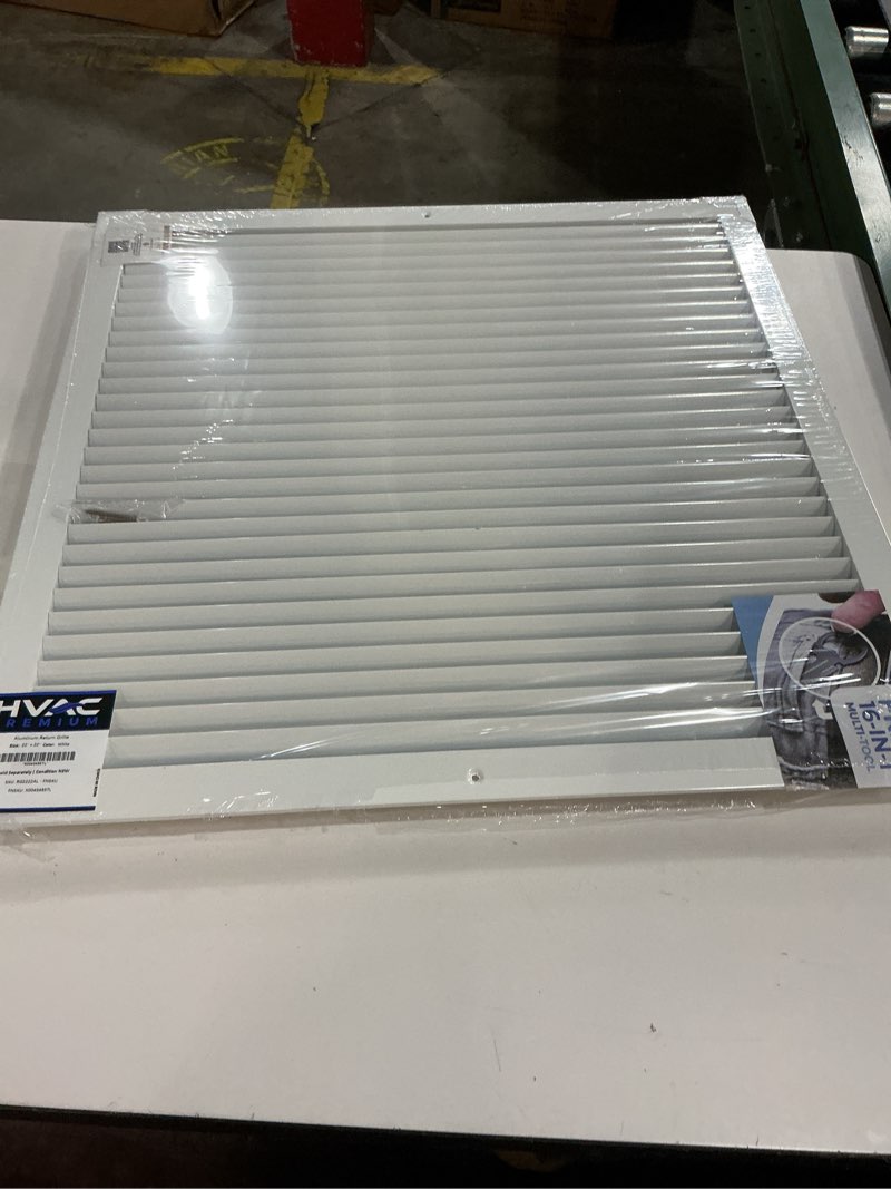 Condition photo showing New/Like New for HVAC Premium 22" X 22" Aluminum Return Grille - Easy Air Flow - Linear Bar Grilles [Outer Dimensions: 23.875 X 23.875] 22 X 22