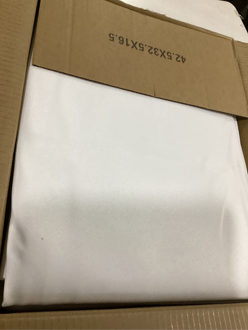 Condition photo showing Good Condition for 6-pack white round tablecloths, 120 inches, stain-resistant polyester for 5-6 ft round tables - washable table covers for weddings, banquets, birthday, parties, events white 120 in, 6 pack