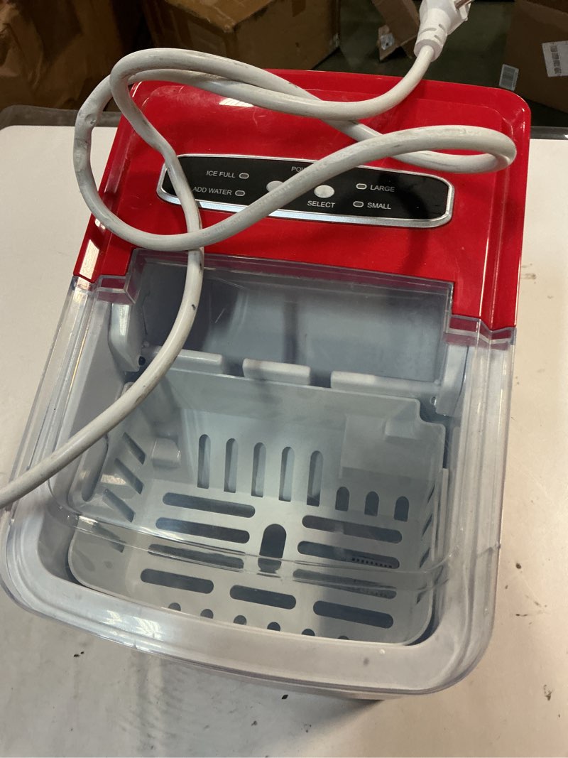 Condition photo showing As Is for Insignia™ - Portable Ice Maker with Auto Shut-Off - Red