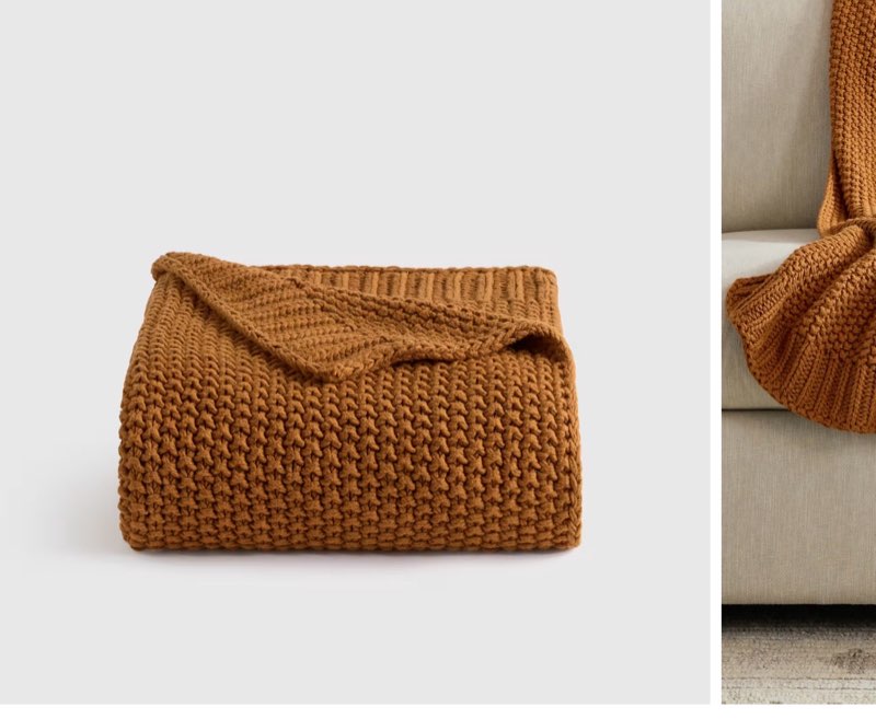 quince cotton fisherman throw
