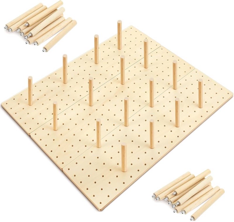 Kigley 3 Pcs Wood Pegboard Drawer Organizer with 32 Pegs Wooden Peg Board Drawer Shelf Organizer Adj