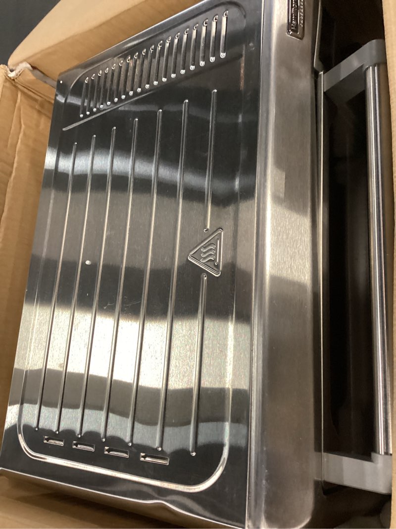 Condition photo showing As Is for Hamilton Beach Professional Sure-Crisp Digital Air Fryer Toaster Oven Combo with 6-in-1 Functionality, 1500 Watts, 10-inch Pizza / 4 Slice Capacity, Stainless Steel (31241)