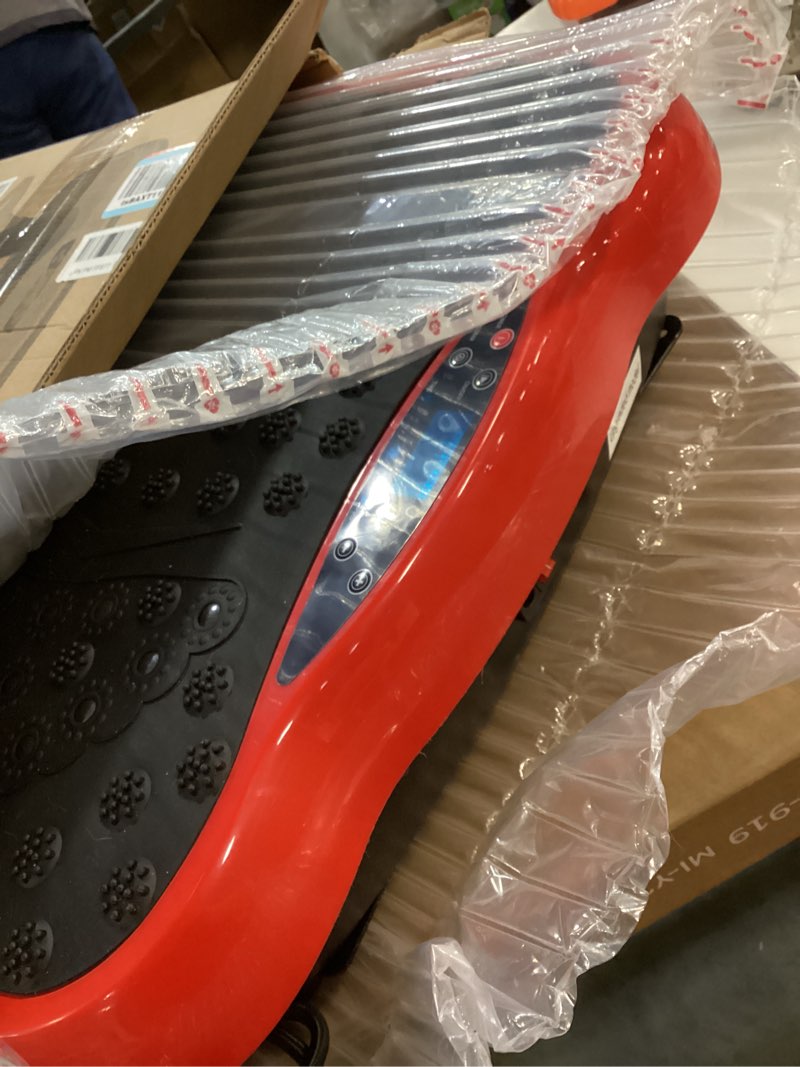 Condition photo showing Good Condition for Vibration Plate Exercise Machine, Health & Fitness Full Body Vibration Platform, Portable Vibration Plate Platform for Weight Loss Home Fitness, Lymphatic Drainage, w/Resistance Bands+Remote Red