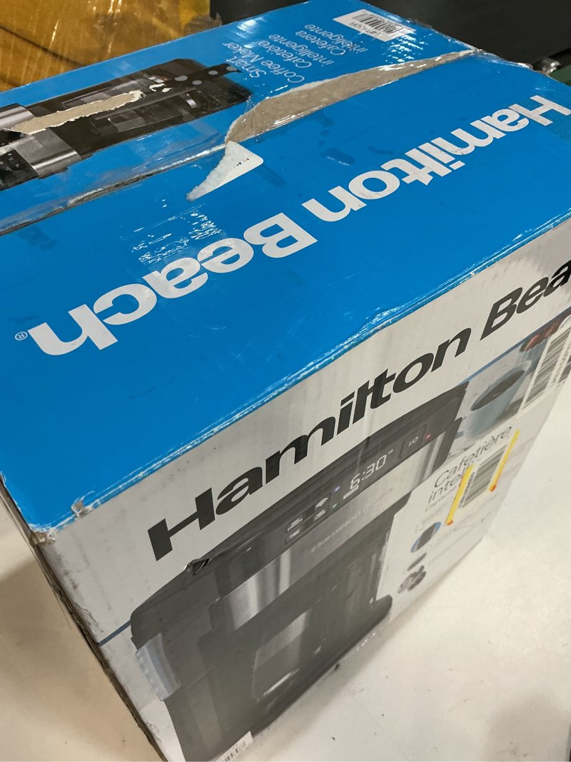 Condition photo showing Good Condition for Hamilton Beach Works with Alexa Smart Coffee Maker, Programmable, 12 Cup Capacity, Black and Stainless Steel (49350R)