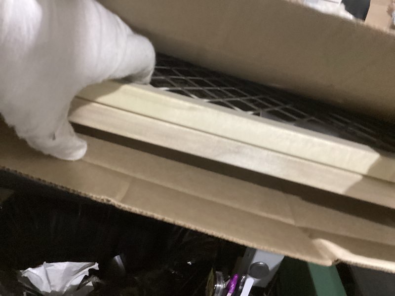 Condition photo showing Good Condition for Toddleroo by North States - Diamond Mesh Wooden Baby Gate: Pressure Mounted Baby Gate for Doorways - Adjustable 26.5 to 42 Inches Wide - 23 Inches Tall