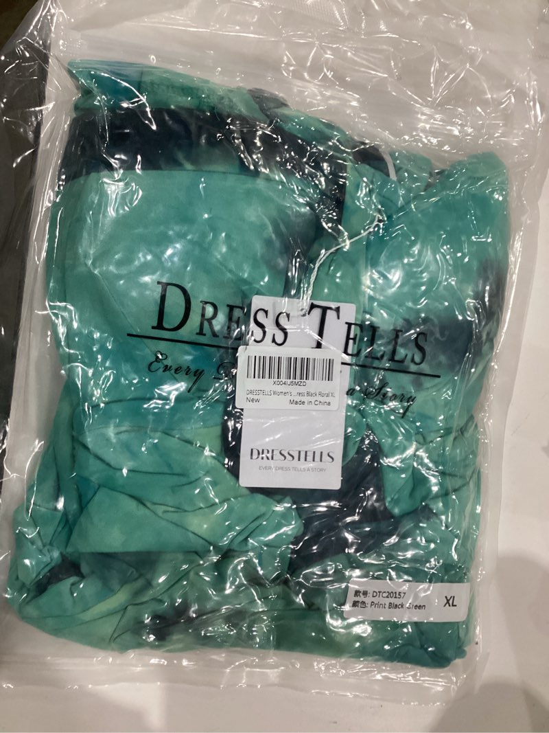 Condition photo showing New/Like New for DRESSTELLS Women's Wedding Guest Fall Maxi Bodycon Cocktail Dresses Long Floral Printed Party Homecoming Dress Black Green Floral X-Large