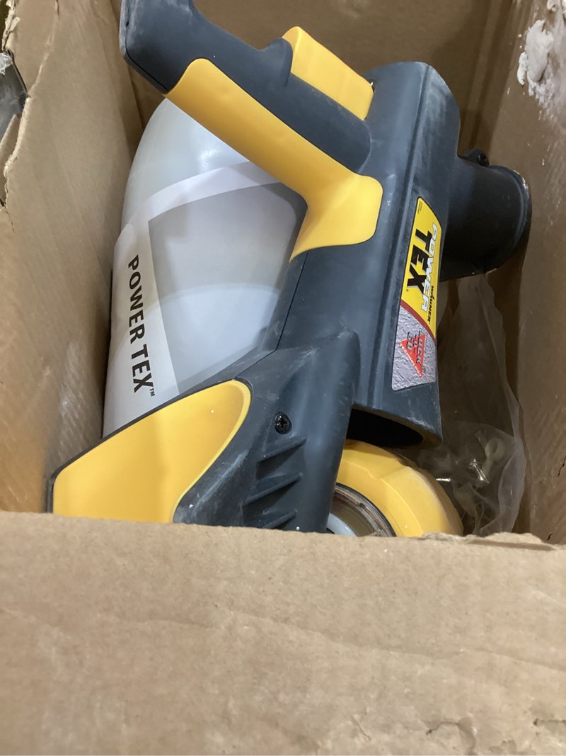 Condition photo showing As Is for wagner spraytech 0520000 power tex electric corded texture sprayer, sprays 3 textured patterns - popcorn, knockdown, and orange peel, 1 gallon hopper power tex v2 sprayer