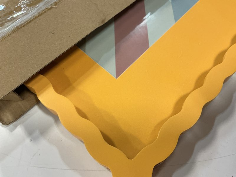 Condition photo showing As Is for 11x14 picture frame with mat for 8x10, wavy edge wooden real glass photo frame for wall hanging, yellow, 1 pack yellow 11x14 in