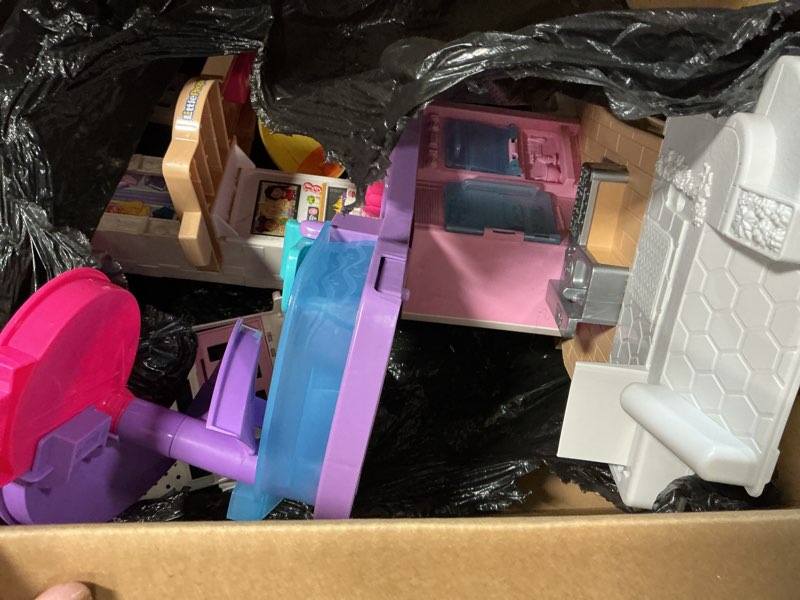 Condition photo showing As Is for Fisher-Price Little People Toddler Toy Barbie DreamHouse Playset with Music Lights & Figures for Pretend Play Kids Ages 18+ Months