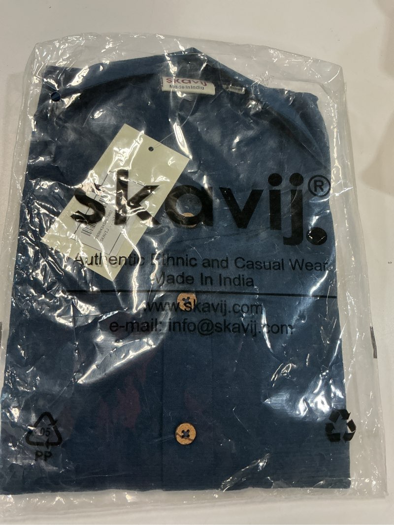 Condition photo showing New/Like New for skavij men's cotton kurta long sleeve casual henley shirt.. size l