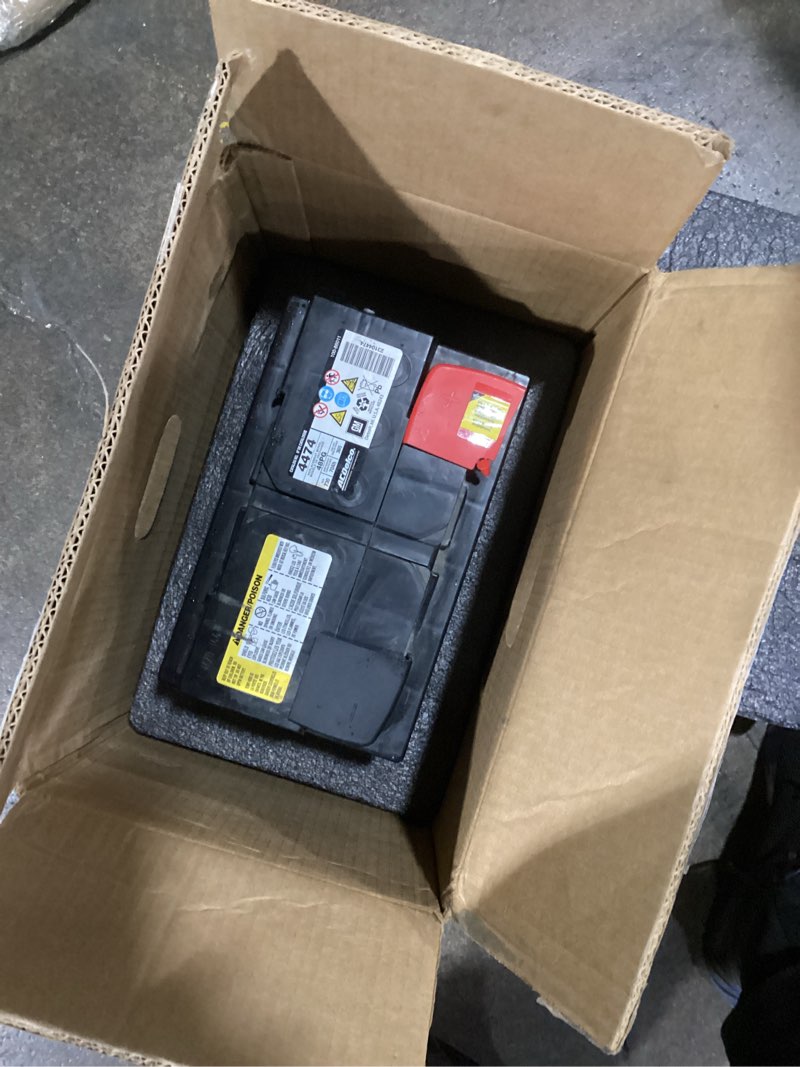 Condition photo showing As Is for acdelco gold 42 month warranty high reserve bci group 48 battery