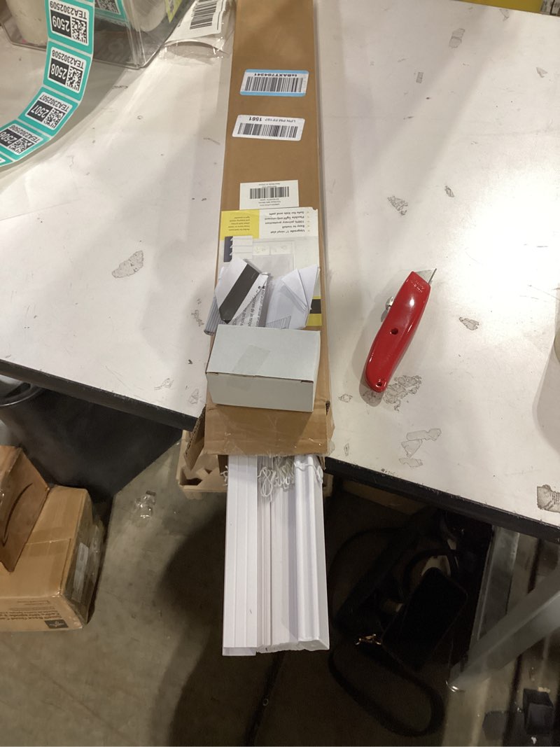 Condition photo showing New/Like New for Blinds for Indoor Windows 1" Vinyl L-Shaped Slats Cordless Mini Blinds for Home, 30" W × 36" H - White White 30" W × 36" H