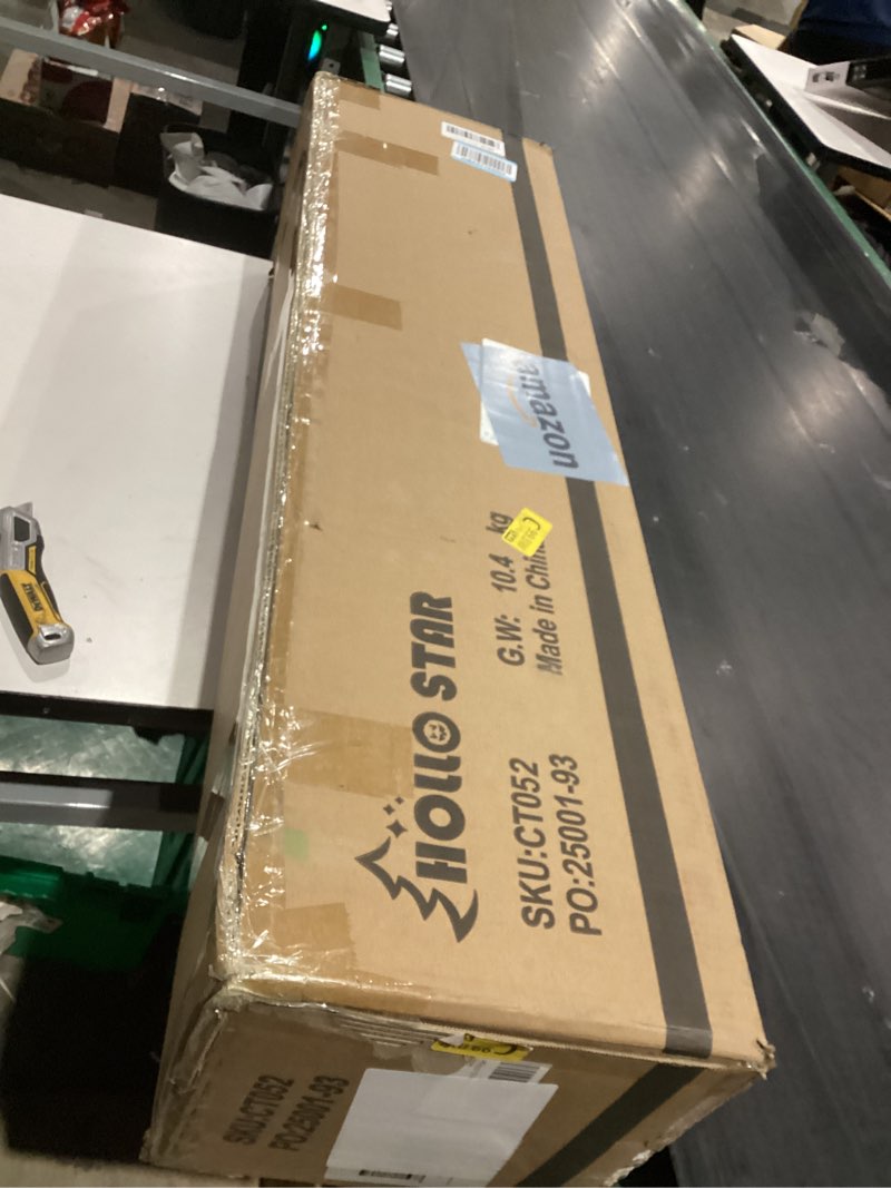 Condition photo showing As Is for HOLLO STAR 7.5 ft Flocked Prelit Christmas Tree with 348 LED Lights, App Control, Skinny Artificial Pencil Christmas Tree, Multi-Color RGBW Lights, 960 Branch Tips, for Small Space, Home, Party 7ft 6in