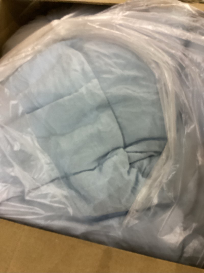 Condition photo showing As Is for HIG Pre Washed Down Alternative Comforter Set Queen - Reversible Chic Quilt Design - Box Stitched with 4 Corner Tabs - Lightweight for All Season - Blue Duvet Comforter with 2 Pillow Shams Pre-washed Blue Queen