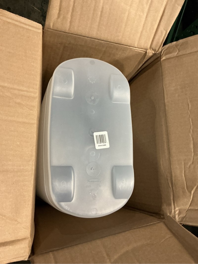 Condition photo showing Good Condition for Rubbermaid Wrap N' Craft Plastic Wrapping Paper Organizer Storage Container with Top Ornament Storage Compartment for 20 Standard 30 Inch Rolls, Clear