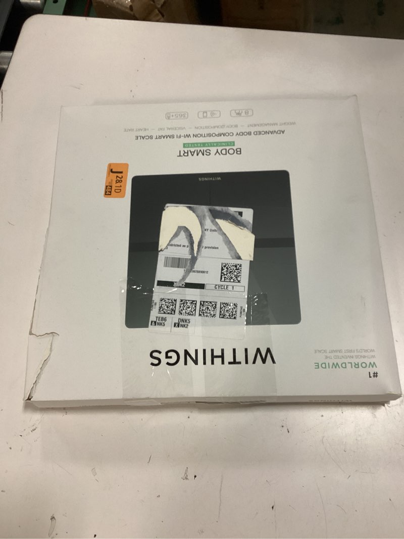Condition photo showing New/Like New for withings body smart - accurate scale for body weight and fat percentage, body composition wi-fi and bluetooth weight scale, baby weight scale, smart scale apple health compatible, bathroom scale black body smart
