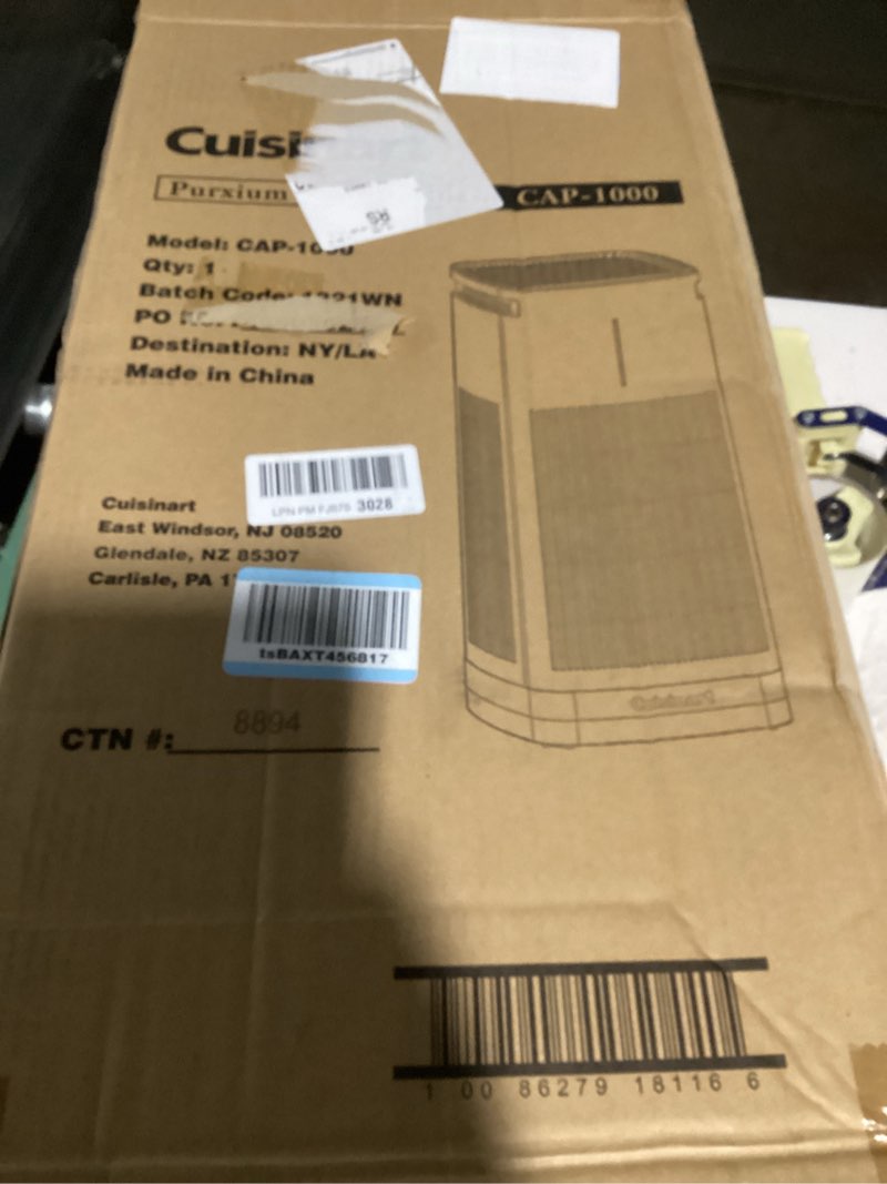 Condition photo showing New/Like New for cuisinart air purifier for large room/home, h13 hepa filter, cap-1000