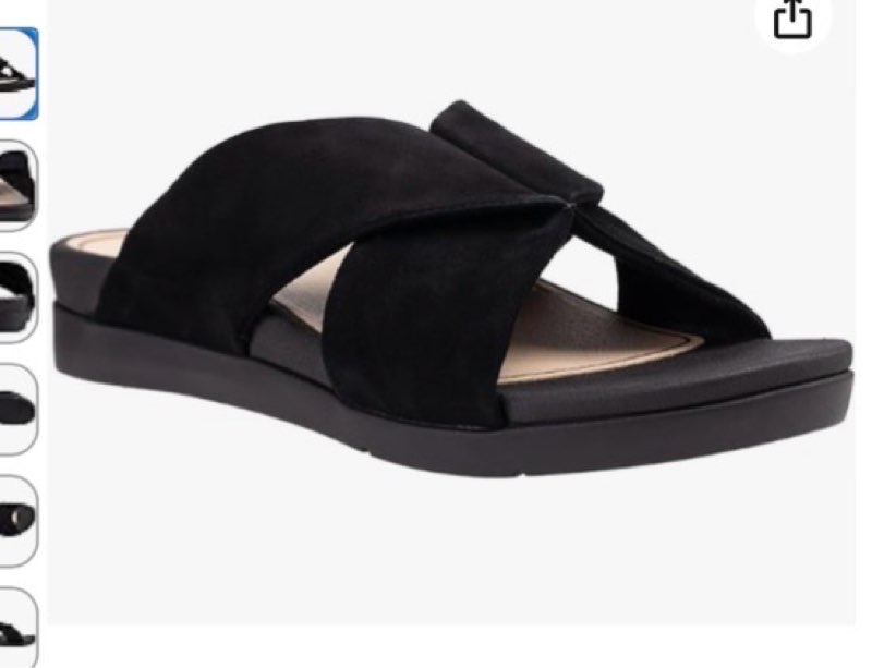 revitalign women's riviera slide sandal, black, 7.5