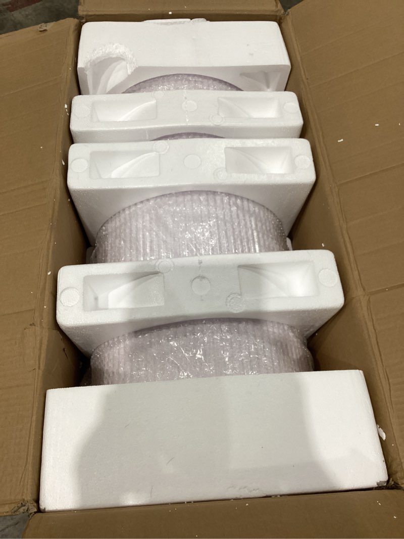 Condition photo showing Good Condition for fivenl 5 pcs metal pleated cylinder pedestal stands for party, heavy duty black round cake pedestal stand flower plant display plinth pillars for wedding birthday event decor (black)