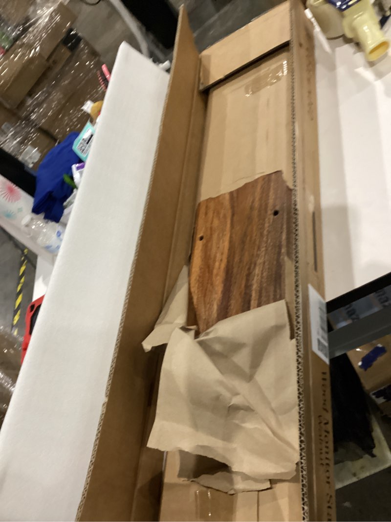 Condition photo showing Good Condition for Solid Wood Dual Monitor Stand Riser – 43" Walnut Desk Shelf for 2 Monitors with Tray & Wool Felt, Organizer for Desktop, Laptop and Office (Solid Walnut)