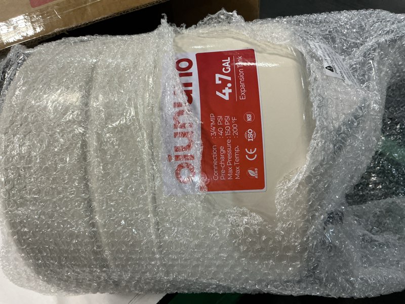 Condition photo showing Good Condition for potable thermal expansion tank 4.7 gallon, 3/4" mnpt connection, compact design for water heater, rv