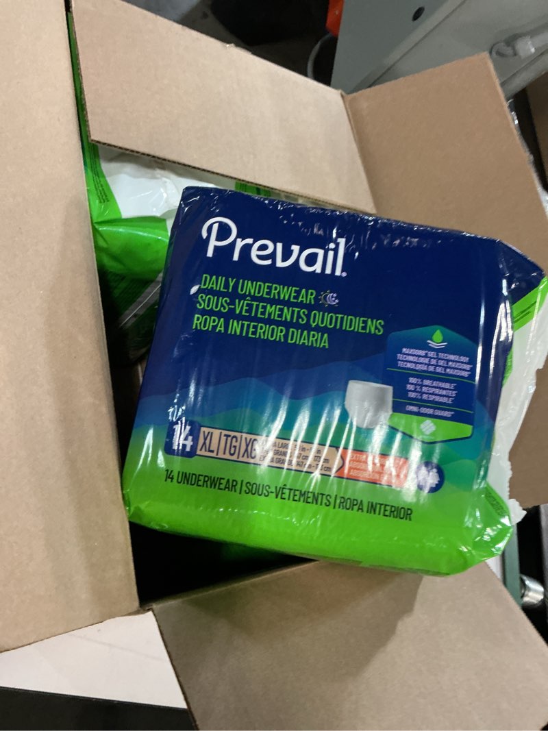 Condition photo showing Good Condition for Prevail Daily Protective Underwear - Unisex Adult Incontinence Underwear - Disposable Adult Diaper for Men & Women - Maximum Absorbency - X-Large - 56 Count (4 packs of 14) X-Large (Pack of 1)
