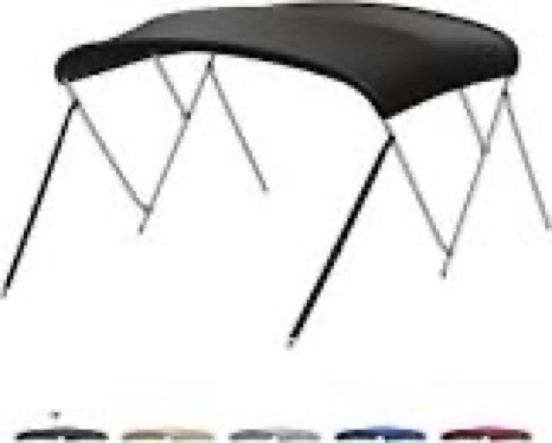 kemimoto bimini top for boat, bimini tops cover 600d marine grade canvas boat canopy with 6ft length
