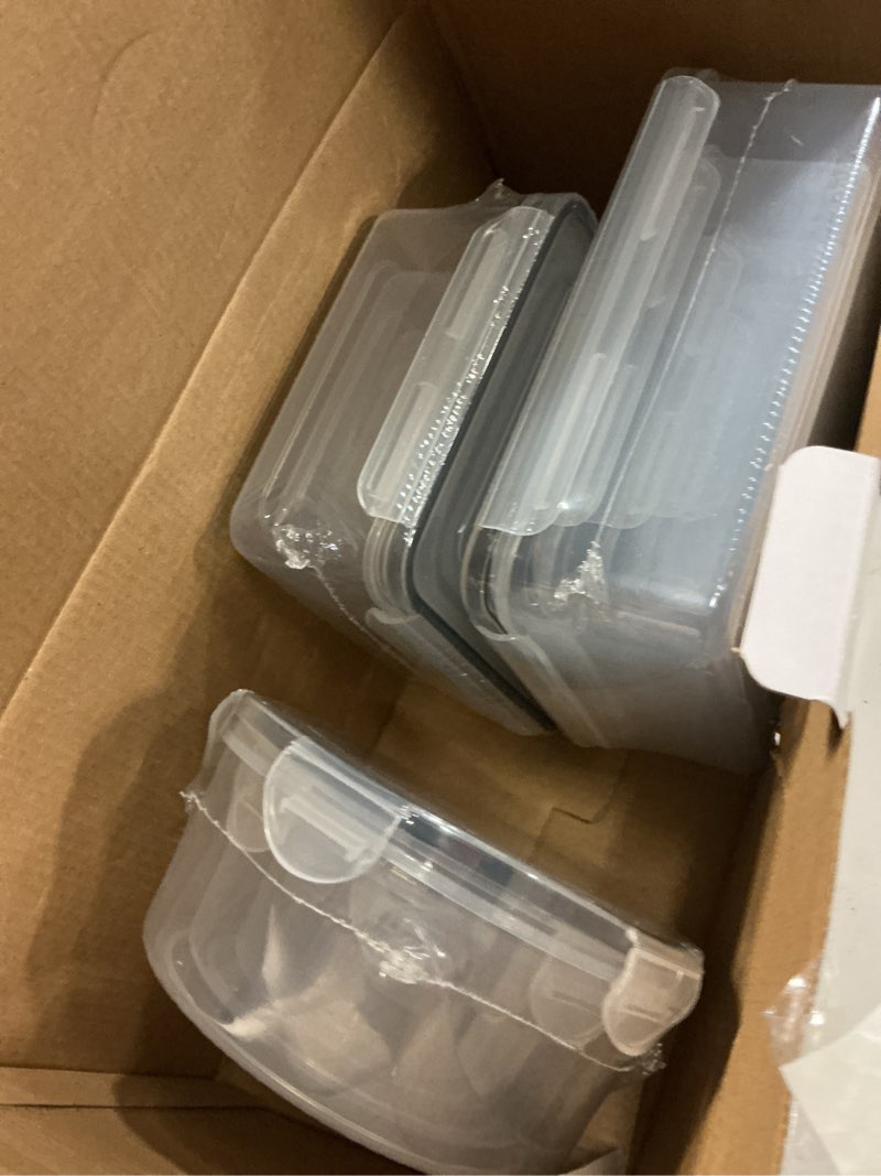 Condition photo showing Good Condition for 50 pcs food storage containers with lids (25 containers & 25 lids) - reusable plastic food containers for kitchen storage and organization bpa-free leakproof meal prep container with labels & pen 25 pack