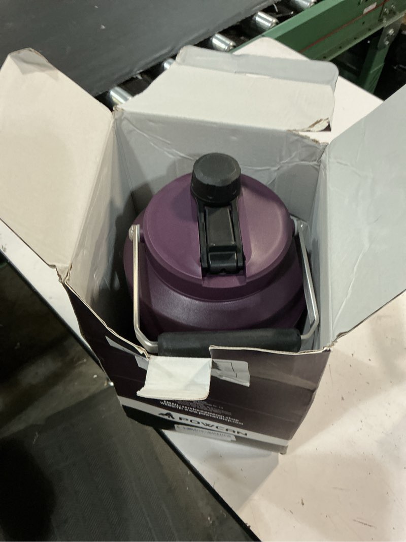 Condition photo showing Good Condition for powcan 128 oz insulated water bottle: 2-in-1 straw spout lid, dual handle, leakproof, keep cold 48h, gallon stainless steel water jug for camping, travel, gym, hydration, fitness, daily (burgundy) burgundy 128 ounces