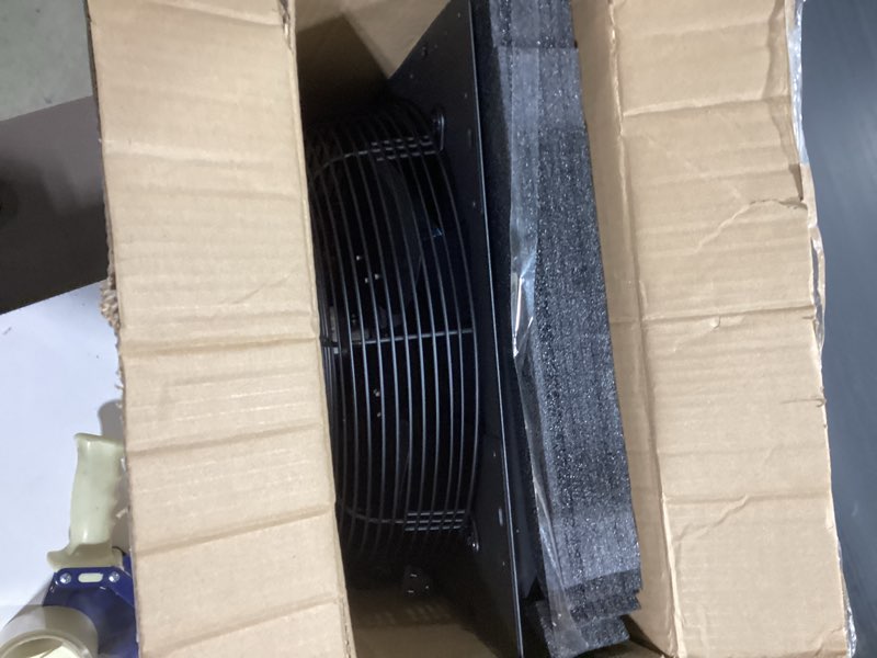 Condition photo showing As Is for hg power 14 inch shutter exhaust fan, 882cfm high-speed vent fan, 1400rpm wall mounted attic fan with steel for shed, garage, greenhouse ventilation, black 14 inch with switch ac motor