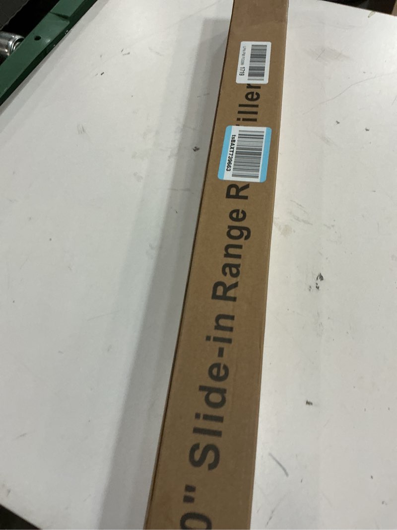 Condition photo showing New/Like New for 30" Slide-in Range Rear Filler Kit W10113901A, Stove Gap Universal Triangular Filler Strip, Cooktop Trim Kit Between Stove and Backsplash for Whirlpool & Most Brand, Durable Aluminum, Black