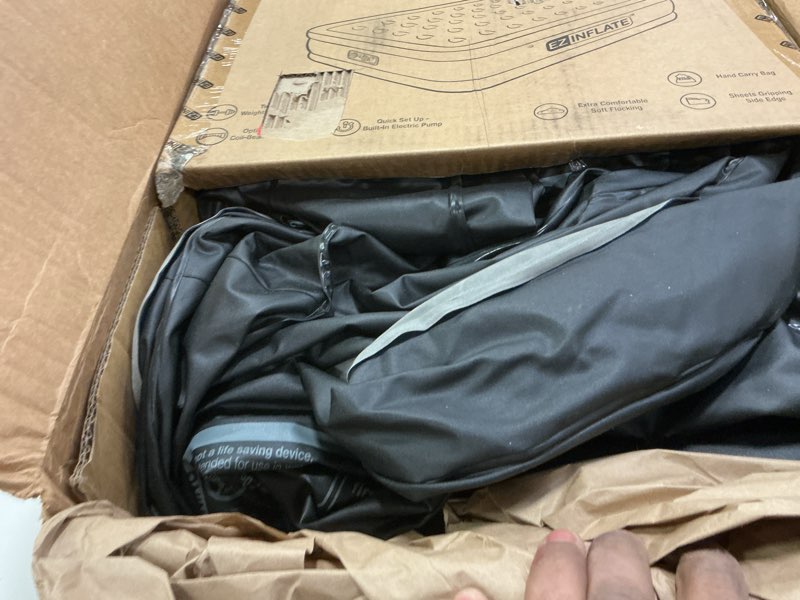 Condition photo showing Good Condition for EZ INFLATE Air Mattress with Built in Pump - Queen Size Double-High Inflatable Mattress with Flocked Top - Easy Inflate, Water 16" Queen Size