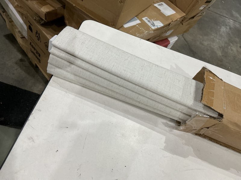 Condition photo showing Good Condition for lazblinds no tools no drill cordless roman shades for windows, blackout thermal insulated uv blocking window blinds, room darkening fabric blinds for indoor windows, 27'' w x 48'' h, off white blackout - off white 27" w x 48" h