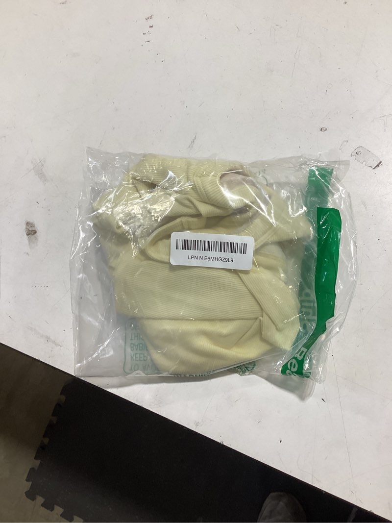 Condition photo showing Good Condition for suuksess halter tank top for women with built in bra cotton ribbed v neck cami butter yellow small