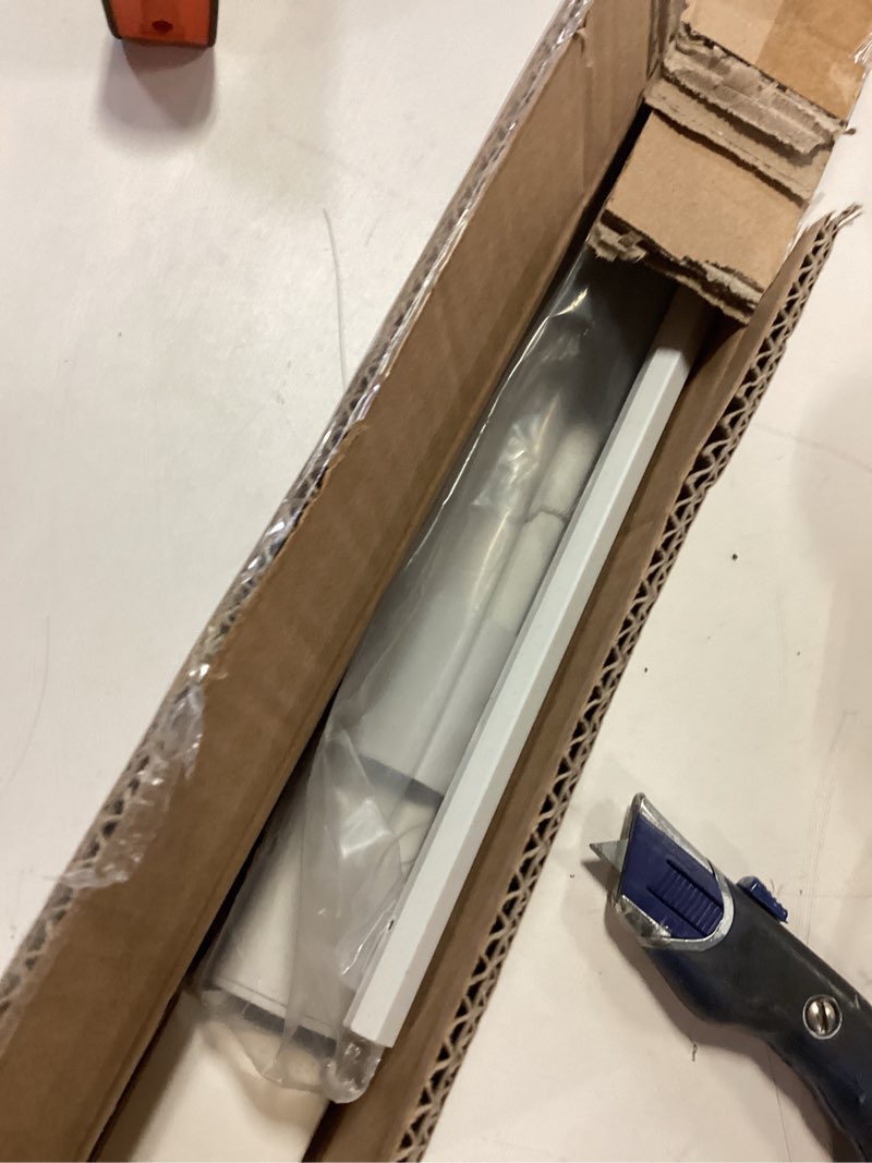 AIRLAJYID Cordless Vinyl Mini L Blinds 24" W x 64" H, 1" Slat White Horizontal Windows L Blind for D