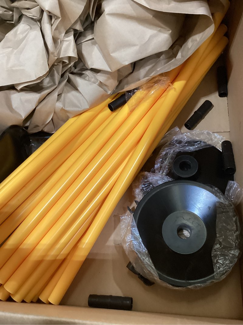 Condition photo showing As Is for Adjustable Height Agility Hurdle Set Multi-Function Soccer Trainning Pole Set Coaching Sticks with Rubber Base 4.9 FT Pack of 3