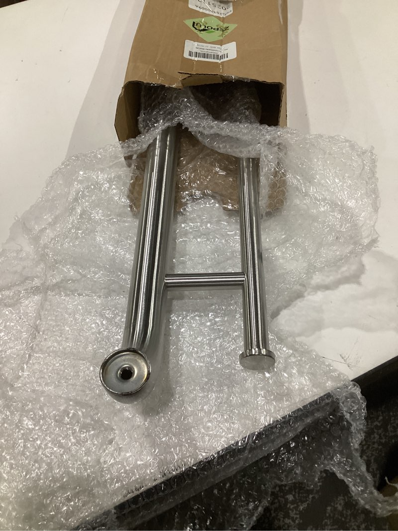 Condition photo showing Good Condition for brushed nickel double toilet paper holder w/safety bar 24 inch, zepolu 2-in-1 assist bar balanced support handle, stainless steel wall mounted bathroom toilet grab bar for senior elderly handicap 24 inch paper holder - brushed nickel
