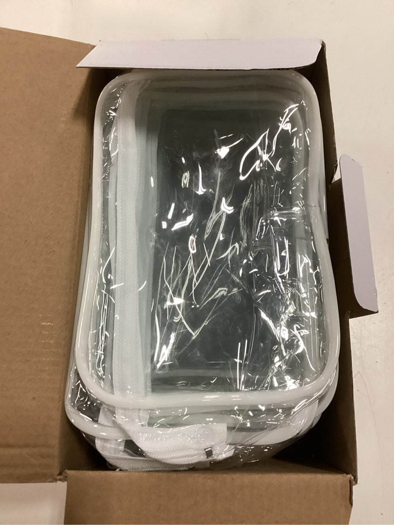 Condition photo showing New/Like New for 16 pieces clear makeup bags bulk, tsa approved toiletry bag for travel, pvc waterproof cosmetic pouches clear pouch with zipper for men and women carry-on travel essentials cosmetic bags (white-m)
