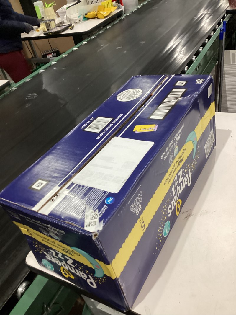 Condition photo showing New/Like New for Pampers ZZZ Overnight Diapers, Size 5 (27+ lbs), 88 Count, Nighttime Protection Disposable Baby Diaper, Night Time Leak and Skin Protection Size 5 88