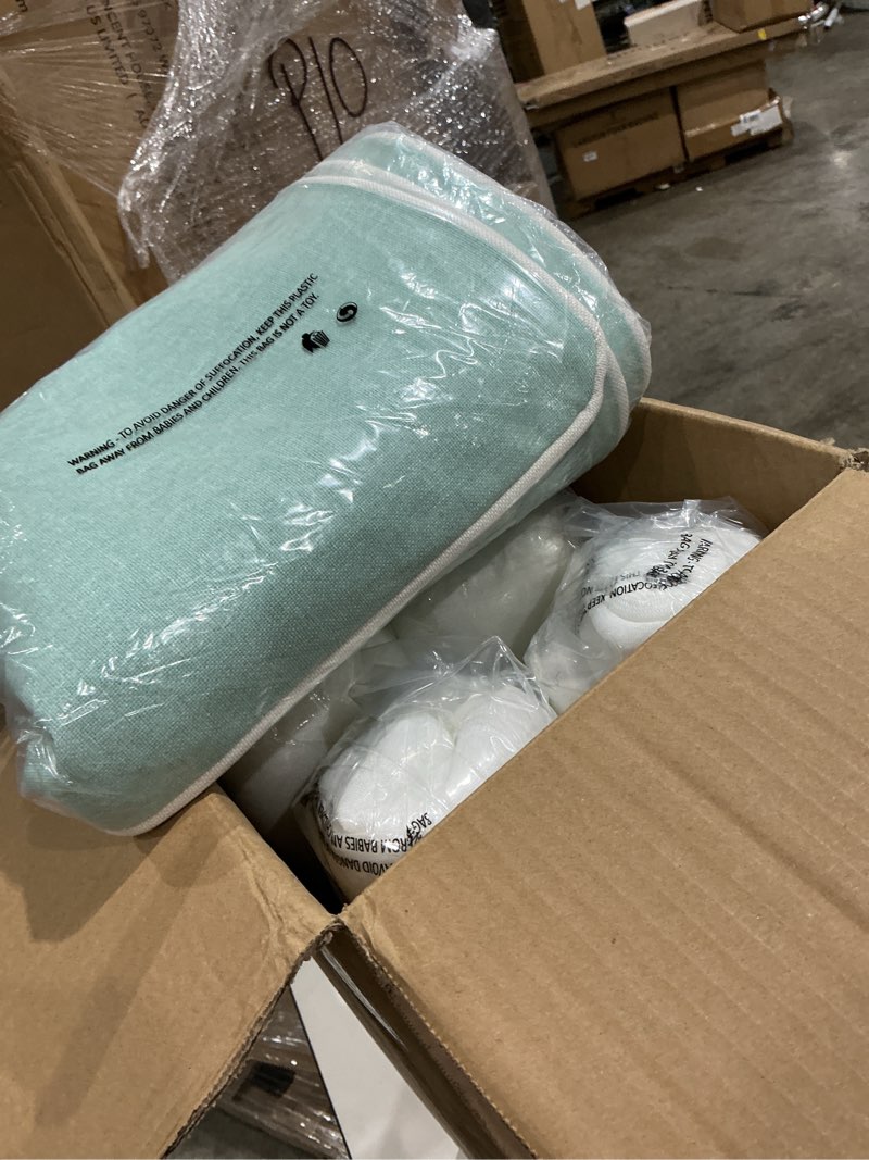 Condition photo showing New/Like New for unimatta decorative outdoor water repellent throw pillows with inserts, set of 4, 18\" x18\" pillows for patio, backyard, bed, couch, and patio furniture, aqua green aqua green 18\"x18\" (pack of 4)